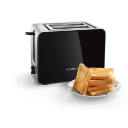 Bosch TAT7203 toster 2 kaw. 1050 W Czarny, Stal nierdzewna