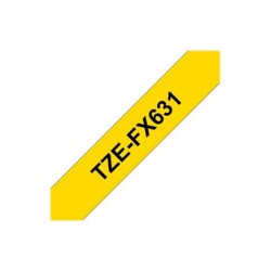 TZE-FX631 LAMINATED TAPE 12 MM/BLACK ON YELLOW / FLEXI-TAPES