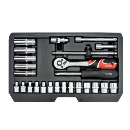 YT.ZESTAW KLUCZY 1/4" 25el