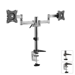 Uchwyt biurkowy do dwóch monitorów LCD Maclean MC-714 13-27" 8kg aluminiowy