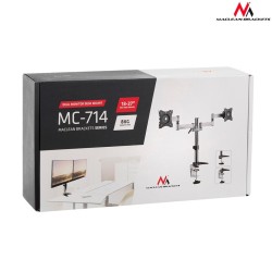 Uchwyt biurkowy do dwóch monitorów LCD Maclean MC-714 13-27" 8kg aluminiowy