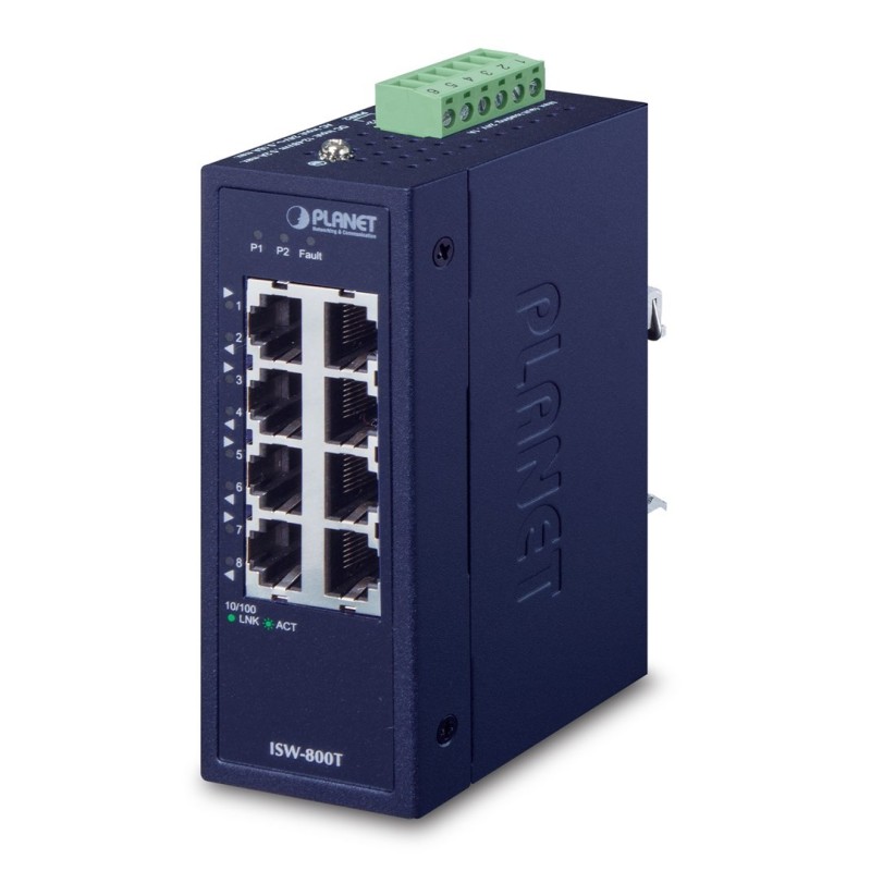 PLANET ISW-800T łącza sieciowe Nie zarządzany L2 Fast Ethernet (10/100) Niebieski
