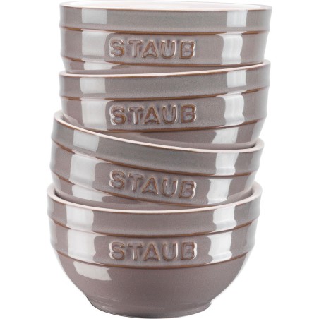 Zestaw 4 misek okrągłych Staub - 14 cm, Antyczny szary