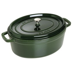 Garnek żeliwny owalny Staub - Zielony, 5.5 ltr
