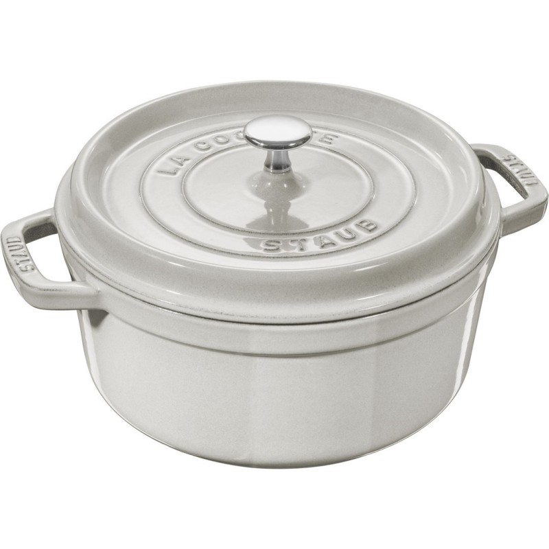 Garnek żeliwny okrągły Staub - 5.2 ltr, Biała trufla