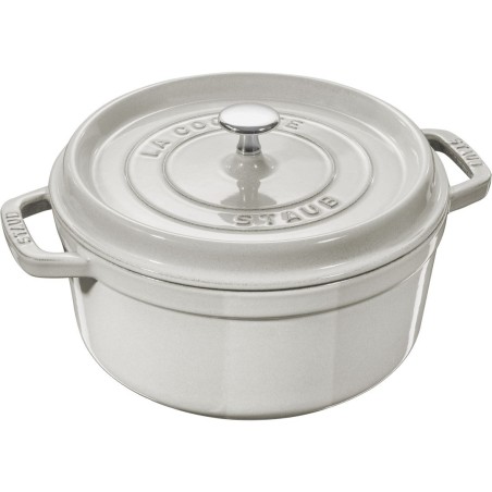 Garnek żeliwny okrągły Staub - 5.2 ltr, Biała trufla