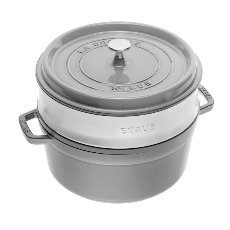 Garnek żeliwny okrągły z wkładem STAUB La Cocotte 40508-819-0 - 3.8 ltr. grafitowy Garnek żeliwny okrągły z wkładem STAUB La Cocotte 40508-819-0 - 3.8 ltr. grafitowy