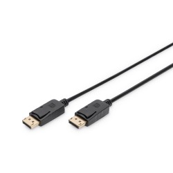 Kabel DP/DP M/M z zatrzaskami czarny 2m DisplayPort 1080p 60Hz FHD