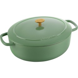 Garnek żeliwny owalny Ballarini Bellamonte - Zielony, 5.5 ltr