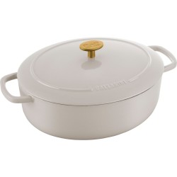 Garnek żeliwny owalny Ballarini Bellamonte - 5.5 ltr, Kość słoniowa