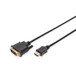 Kabel adapter HDMI 1.4 High Speed 1080p60Hz FHD HDMI A/DVI-D (18+1) M/M czarny 3m