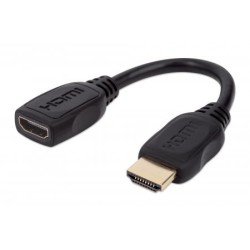 Przedłużacz Kabel HDMI-HDMI 2.0 M/F 20cm Ethernet 4K60Hz