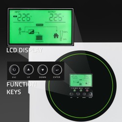 Qoltec Hybrydowy inwerter solarny Off-Grid 3500kW | 100A | 24V | MPPT | Sinus | opcja Wi-Fi | Power Factor 1.0