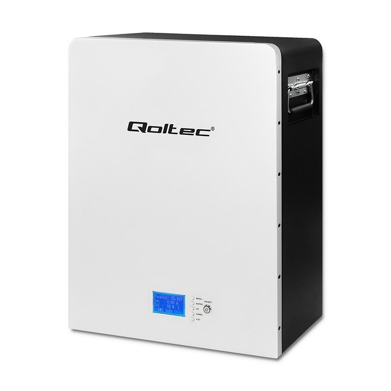 Qoltec Stabilny Magazyn energii LiFePO4 | 5.12kWh | 51.2V | 100Ah | BMS | LCD