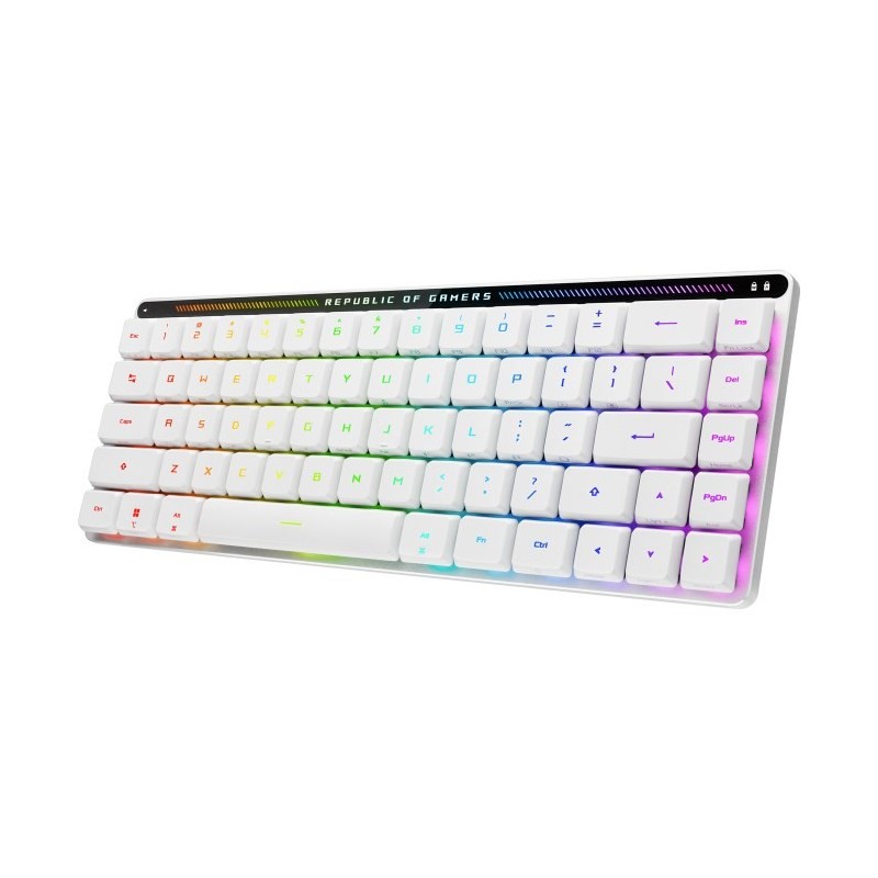 Klawiatura Gaming USB + RF Wireless + Bluetooth QWERTZ Biały ASUS ROG Falchion RX Low Profile Klawiatura Gaming USB + RF Wireless + Bluetooth QWERTZ Biały ASUS ROG Falchion RX Low Profile