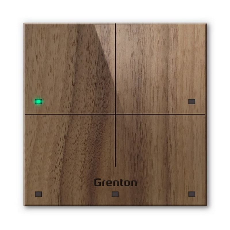 Panel dotykowy Grenton / 4 pola dotykowe / TF-Bus / ciemny drewniany front