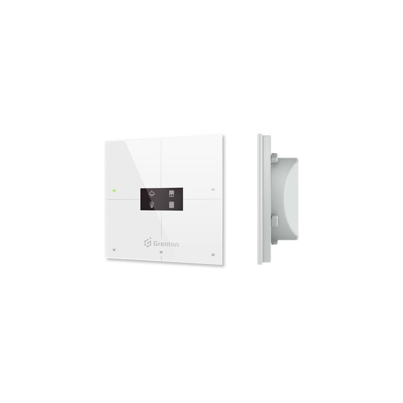 Smart panel Grenton / 4 pola dotykowe / wyświetlacz OLED / TF-Bus / biały szklany front