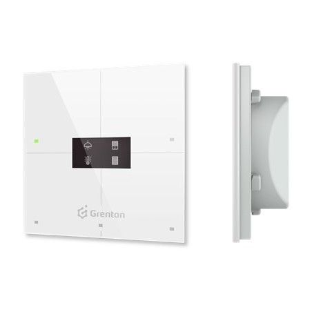 Smart panel Grenton / 4 pola dotykowe / wyświetlacz OLED / TF-Bus / biały szklany front