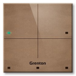 Panel dotykowy Grenton / 4 pola dotykowe / TF-Bus / jasny, wykonany z naturalnej skóry front