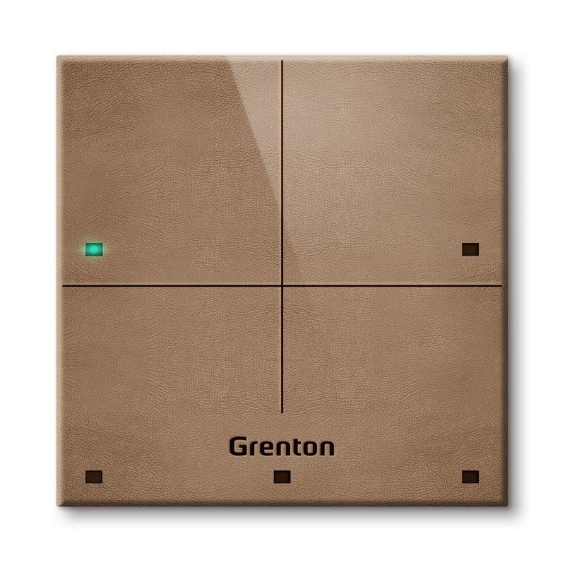 Panel dotykowy Grenton / 4 pola dotykowe / TF-Bus / jasny, wykonany z naturalnej skóry front