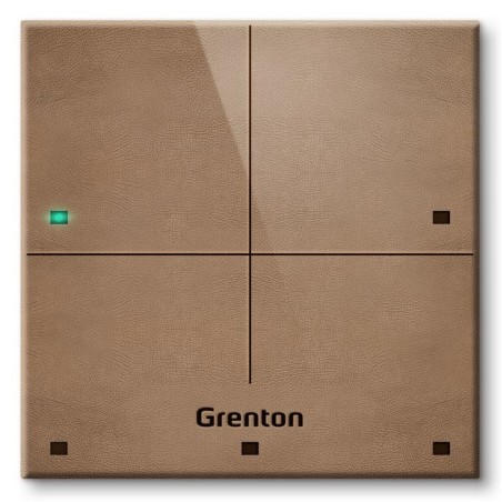 Panel dotykowy Grenton / 4 pola dotykowe / TF-Bus / jasny, wykonany z naturalnej skóry front