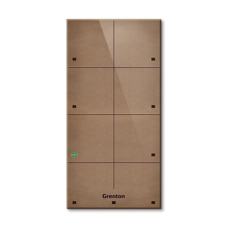 Panel dotykowy Grenton / 8 pól dotykowych / TF-Bus / jasny, wykonany z naturalnej skóry front