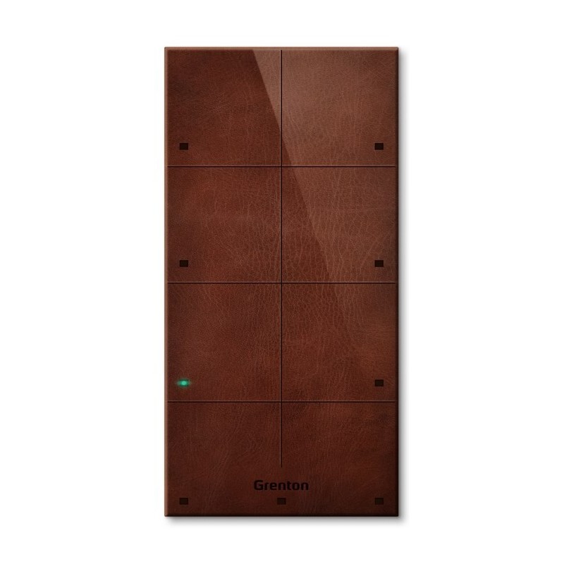 Panel dotykowy Grenton / 8 pól dotykowych / TF-Bus / ciemny, wykonany z naturalnej skóry front