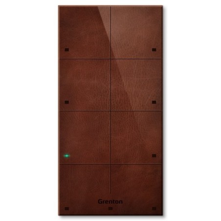 Panel dotykowy Grenton / 8 pól dotykowych / TF-Bus / ciemny, wykonany z naturalnej skóry front