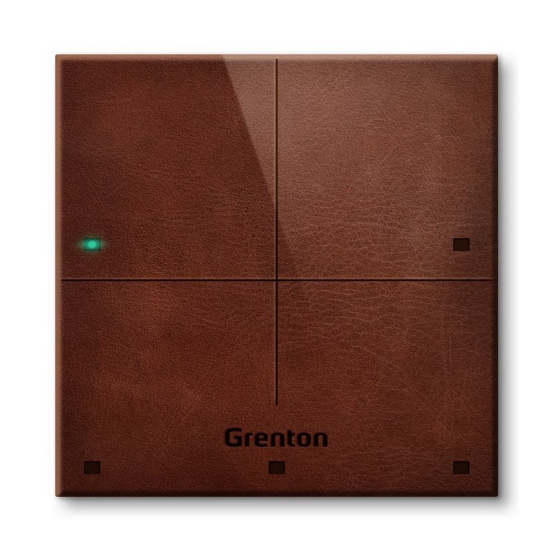 Panel dotykowy Grenton / 4 pola dotykowe / TF-Bus / ciemny, wykonany z naturalnej skóry front