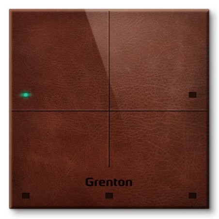 Panel dotykowy Grenton / 4 pola dotykowe / TF-Bus / ciemny, wykonany z naturalnej skóry front