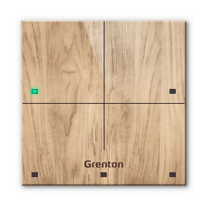 Panel dotykowy Grenton / 4 pola dotykowe / TF-Bus / jasny drewniany front