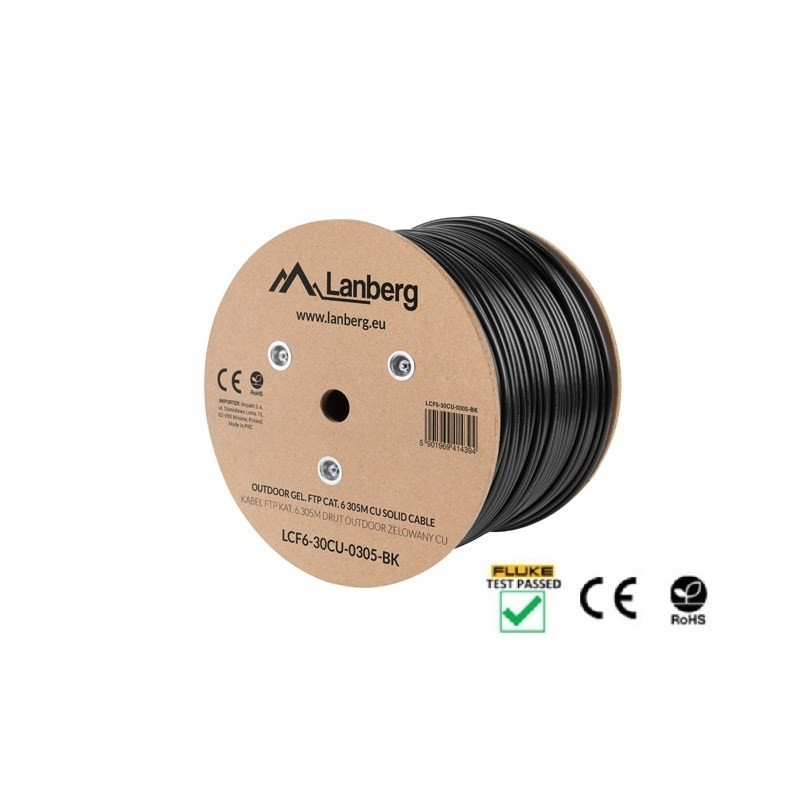 Lanberg LCF6-30CU-0305-BK kabel sieciowy Czarny 305 m Cat6