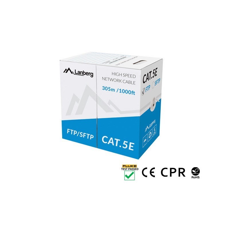 Lanberg LCS5-11CU-0305-S kabel sieciowy Szary 305 m Cat5e S/FTP (S-STP) Lanberg LCS5-11CU-0305-S kabel sieciowy Szary 305 m Cat5e S/FTP (S-STP)