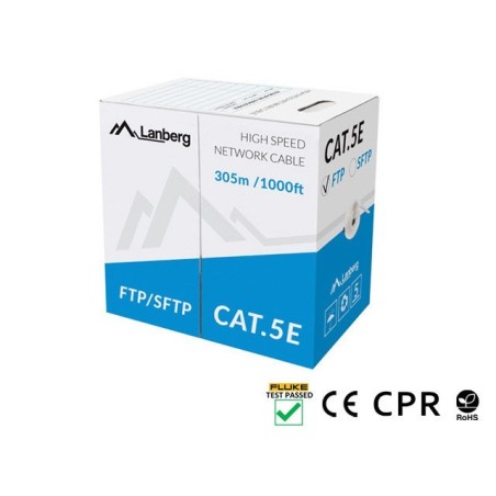 Lanberg LCS5-11CU-0305-S kabel sieciowy Szary 305 m Cat5e S/FTP (S-STP)