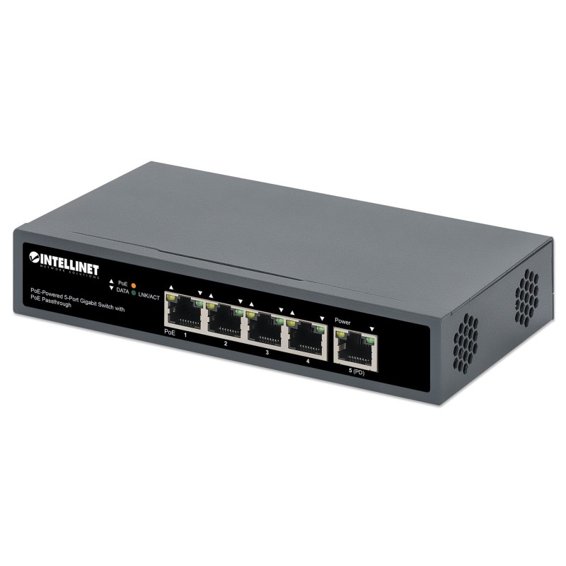 Switch Gigabit 5x PoE Passthrough zasilany PoE lub AC, 95W