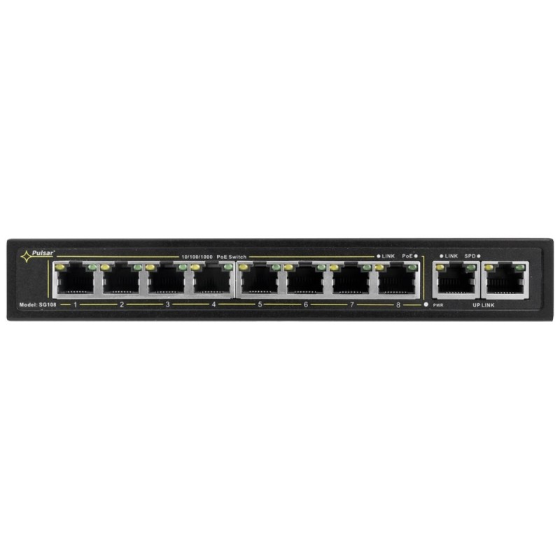 SWITCH POE PULSAR SG108 10-PORTÓW (8xPoE + 2xUPLINK)