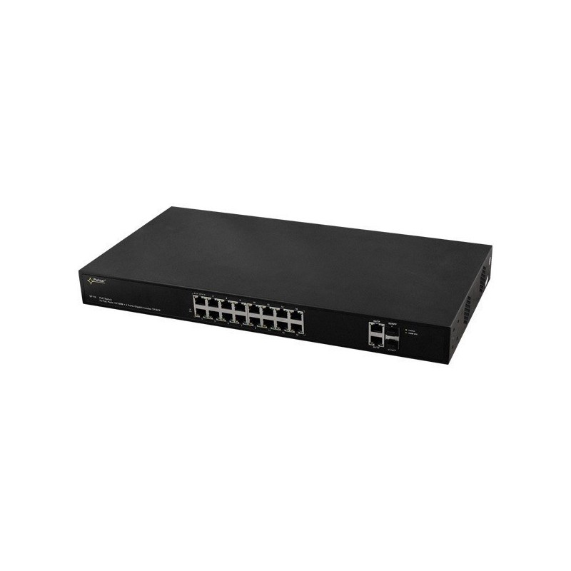 SWITCH POE PULSAR SF116 16-PORTÓW (16xPoE + 2xUPLINK/2xSFP UPLINK)