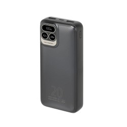 Powerbank RIVACASE 20000 mAh USB-C 20W + LCD, czarny