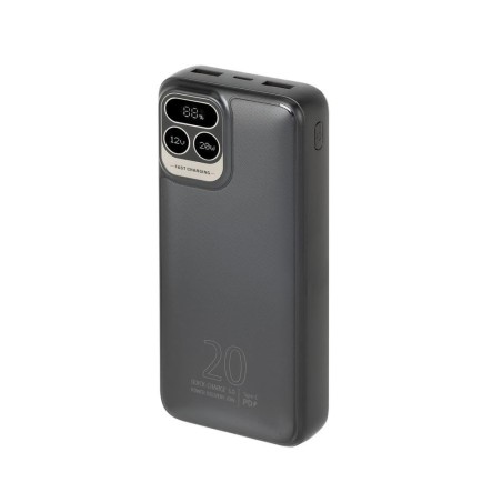 Powerbank RIVACASE 20000 mAh USB-C 20W + LCD, czarny