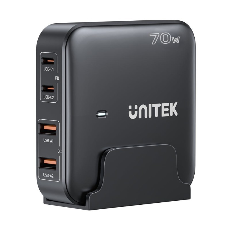 Unitek Ładowarka biurkowa GaN 70W 2xUSB-A 2xUSB-C