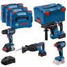 BOSCH.ZESTAW COMBO 18V (GSR 18V-90C +GDX 18V-210C +GBH 18V-24C +GSA 18V-28) 1xPC4,0Ah 2xPC5,5Ah …
