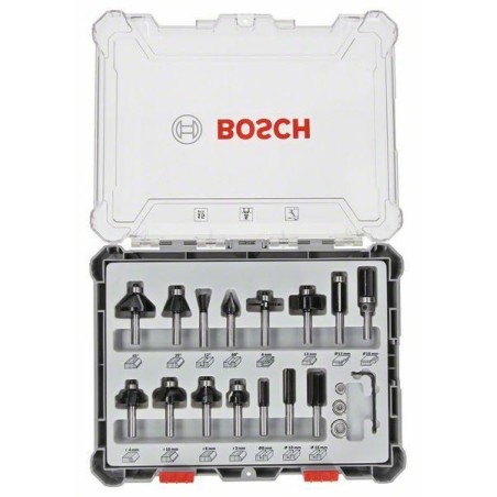 BOSCH ZESTAW FREZÓW 15szt. UCHWYT 6mm