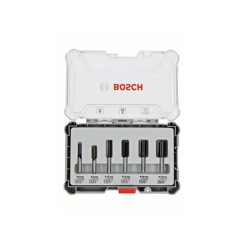 BOSCH ZESTAW FREZÓW 6szt. UCHWYT 8mm PROSTE