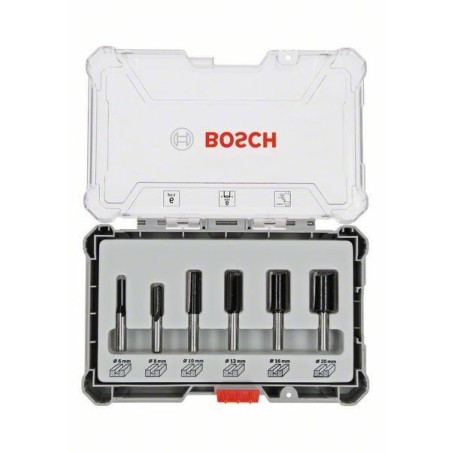 BOSCH ZESTAW FREZÓW 6szt. UCHWYT 8mm PROSTE