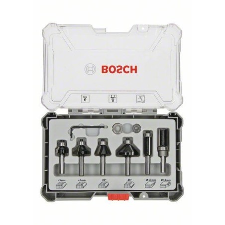 BOSCH ZESTAW FREZÓW 6szt. UCHWYT 8mm TRIM & EDGING