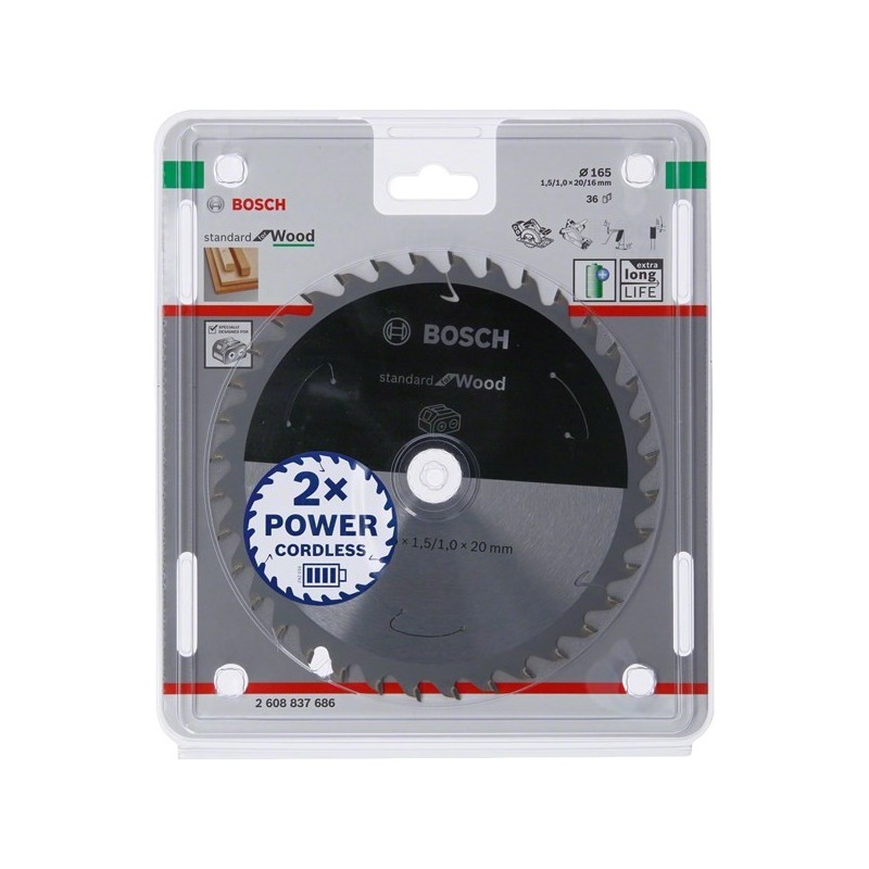 BOSCH PIŁA STANDARD WOOD ACCU 165x20x36z
