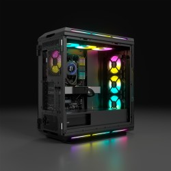 Korsarz | Inteligentna obudowa ze szkła hartowanego | iCUE 5000T RGB | Szyba boczna | Czarny | Wieża środkowa | Zasilacz w