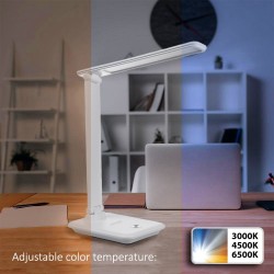 MACLEAN LAMPKA BIURKOWA LED, MAX. 9W, 220-240V AC, MOŻLIWOŚĆ ZMIANY BARWY, ŚCIEMNIALNA, 450LM MCE614 W