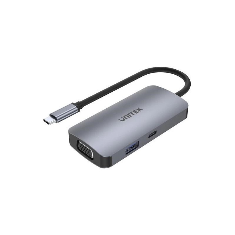 Unitek Hub USB-C 1xUSB 3.1 Gen1 VGA 2xHDMI PD MST