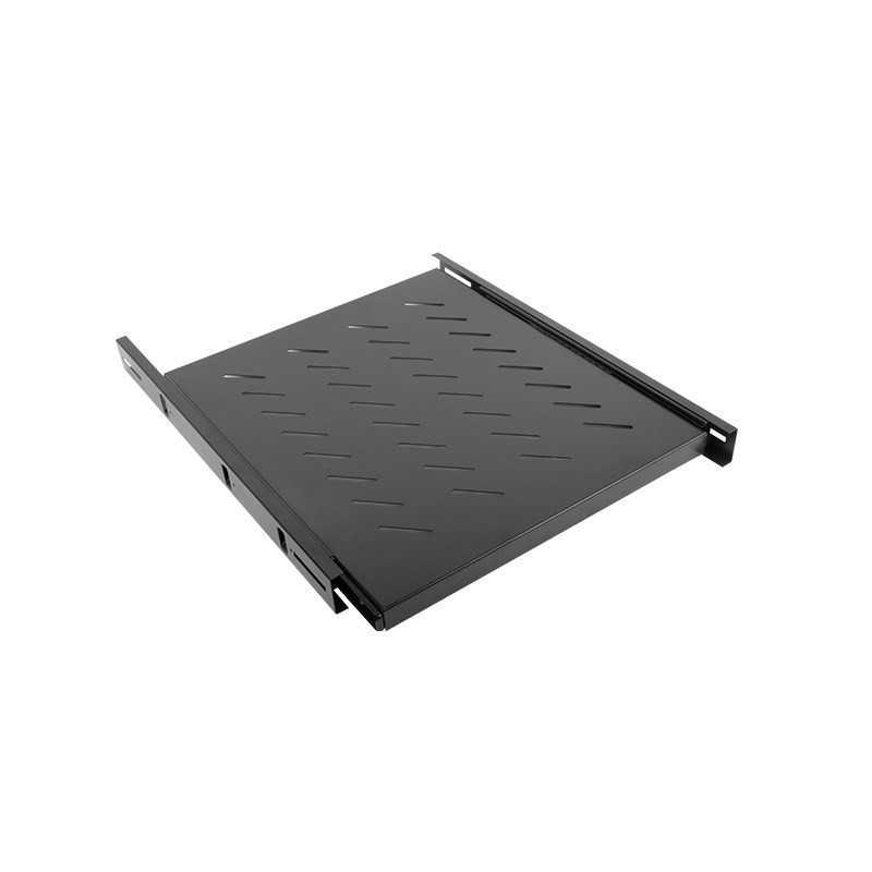 WYSUWANA PÓŁKA DO SZAF 19" 800MM CZARNA LANBERG (1U/465X550MM UDŹWIG DO 60KG, MONTAŻ 4 PUNKTOWY)